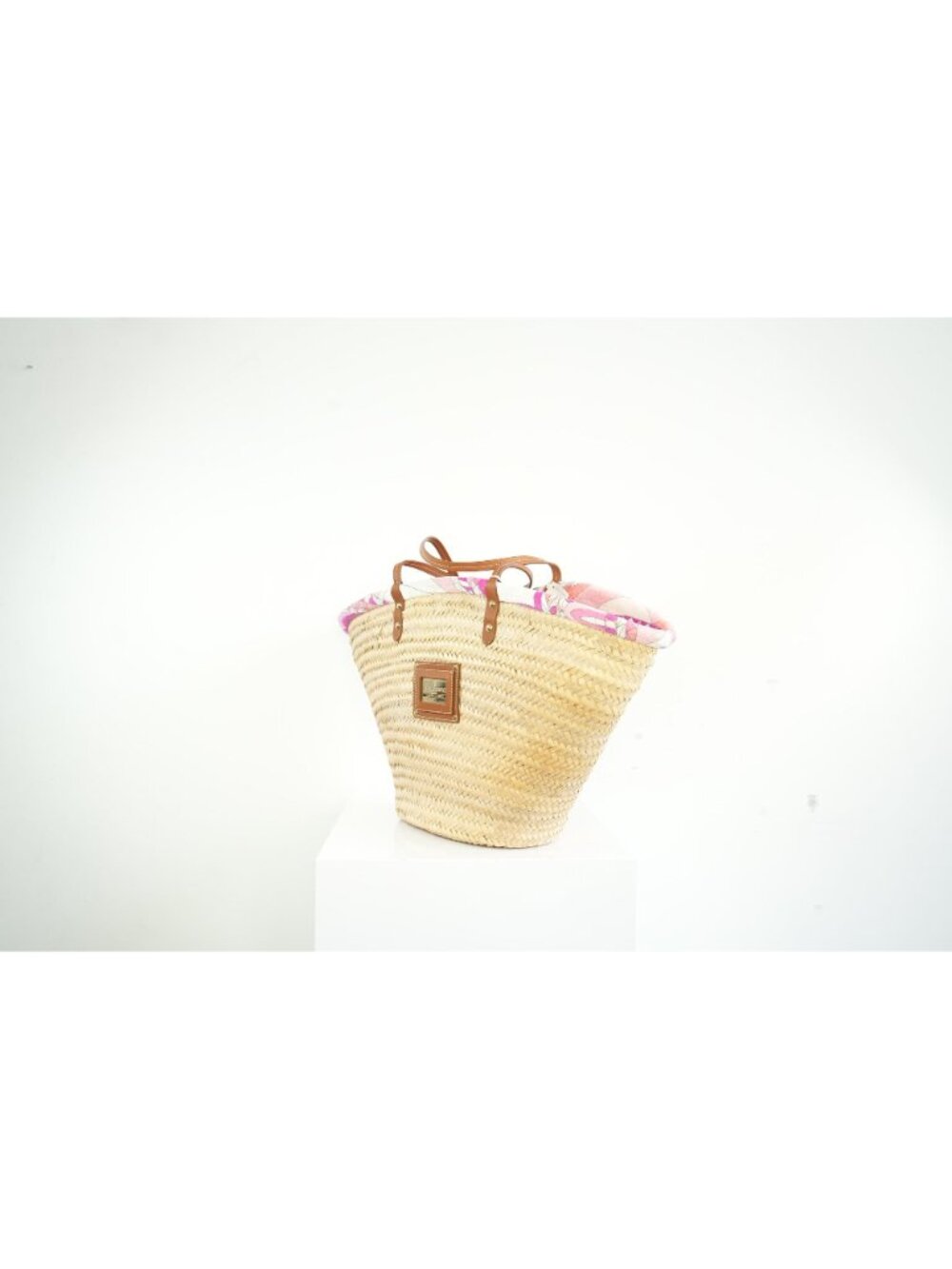 Emilio Pucci Wicker Basket Pink Inside Pattern (Deadstock) w/ dust bag - Picture 9 of 11